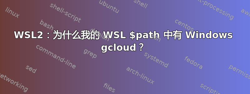 WSL2：为什么我的 WSL $path 中有 Windows gcloud？