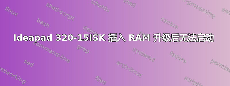 Ideapad 320-15ISK 插入 RAM 升级后无法启动