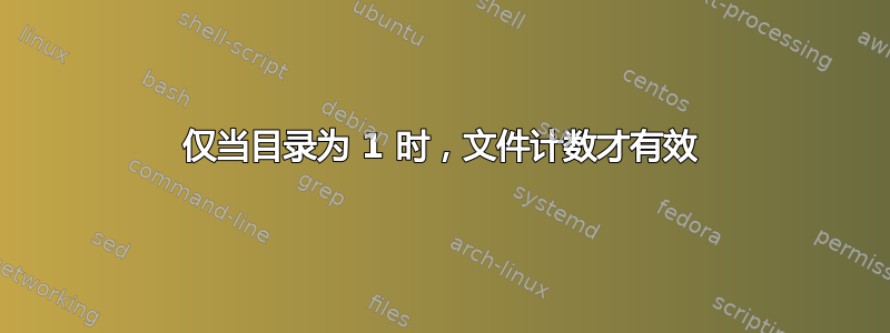 仅当目录为 1 时，文件计数才有效