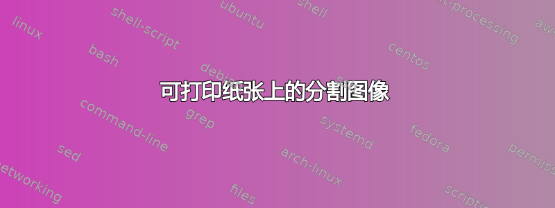 可打印纸张上的分割图像