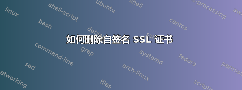 如何删除自签名 SSL 证书