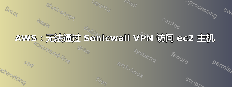 AWS：无法通过 Sonicwall VPN 访问 ec2 主机