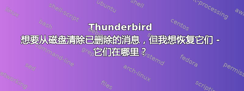 Thunderbird 想要从磁盘清除已删除的消息，但我想恢复它们 - 它们在哪里？