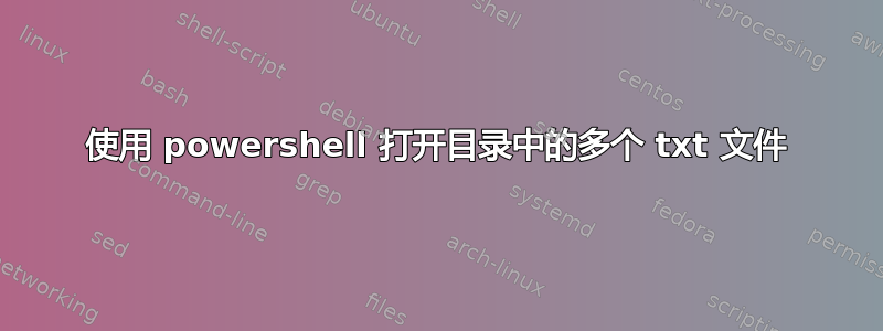 使用 powershell 打开目录中的多个 txt 文件