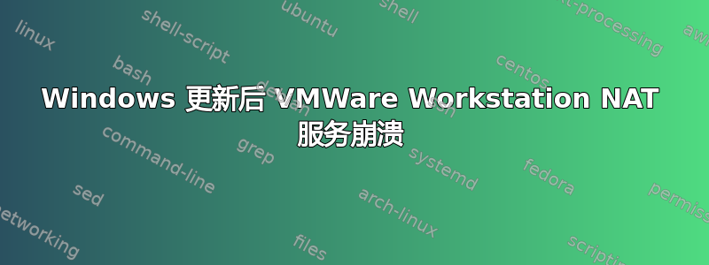 Windows 更新后 VMWare Workstation NAT 服务崩溃