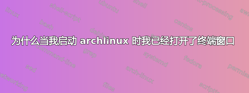 为什么当我启动 archlinux 时我已经打开了终端窗口