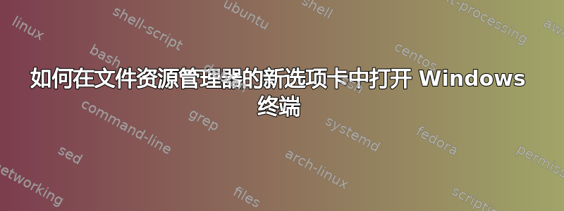 如何在文件资源管理器的新选项卡中打开 Windows 终端