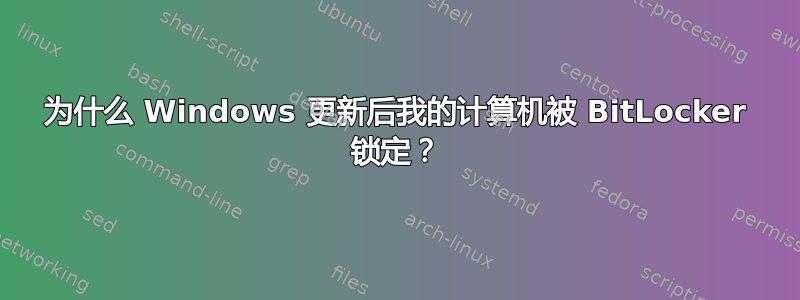 为什么 Windows 更新后我的计算机被 BitLocker 锁定？