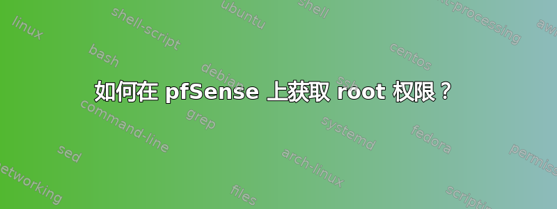 如何在 pfSense 上获取 root 权限？