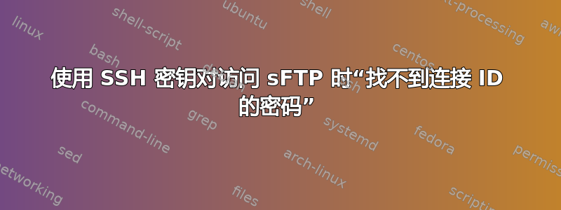 使用 SSH 密钥对访问 sFTP 时“找不到连接 ID 的密码”