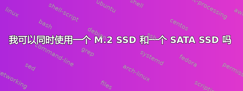 我可以同时使用一个 M.2 SSD 和一个 SATA SSD 吗