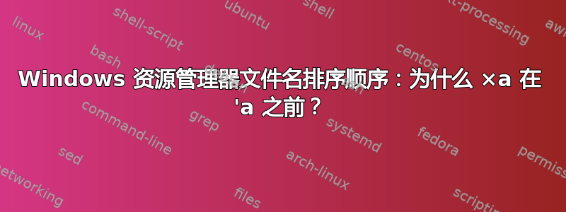 Windows 资源管理器文件名排序顺序：为什么 ×a 在 'a 之前？