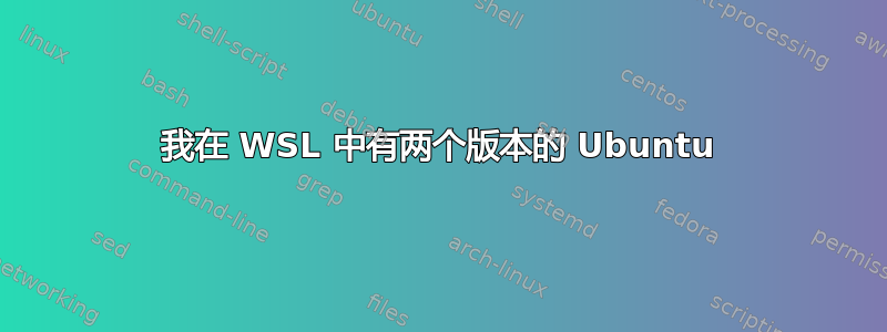 我在 WSL 中有两个版本的 Ubuntu