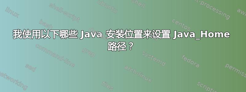 我使用以下哪些 Java 安装位置来设置 Java_Home 路径？