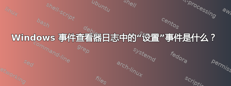 Windows 事件查看器日志中的“设置”事件是什么？