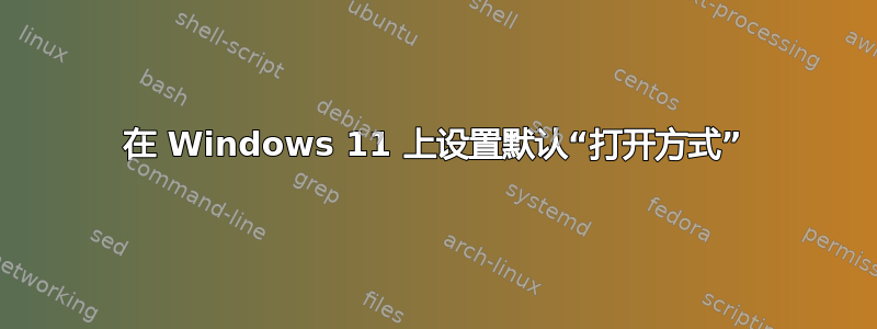 在 Windows 11 上设置默认“打开方式”