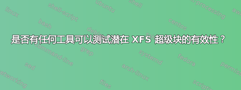 是否有任何工具可以测试潜在 XFS 超级块的有效性？