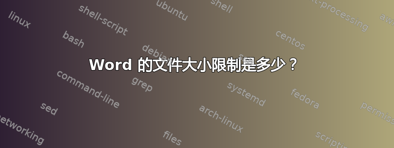 Word 的文件大小限制是多少？