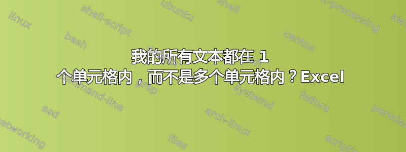 我的所有文本都在 1 个单元格内，而不是多个单元格内？Excel