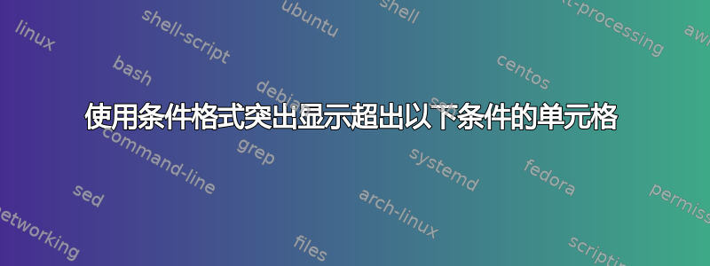 使用条件格式突出显示超出以下条件的单元格