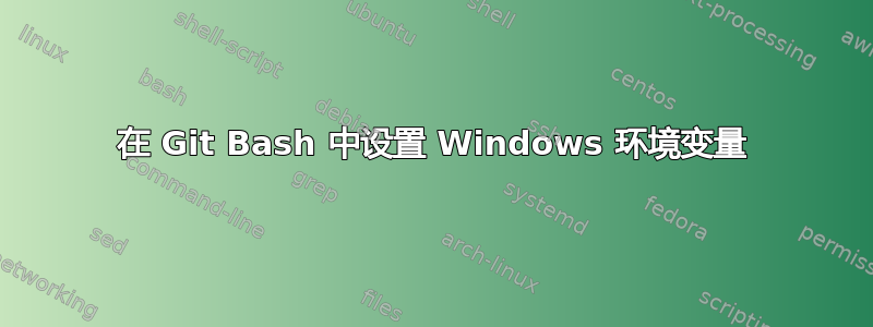 在 Git Bash 中设置 Windows 环境变量