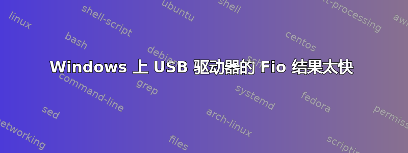 Windows 上 USB 驱动器的 Fio 结果太快