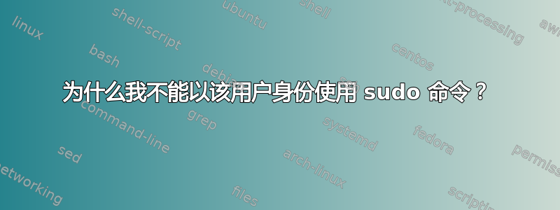 为什么我不能以该用户身份使用 sudo 命令？