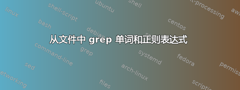 从文件中 grep 单词和正则表达式