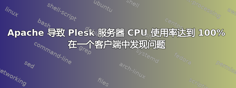 Apache 导致 Plesk 服务器 CPU 使用率达到 100% 在一个客户端中发现问题