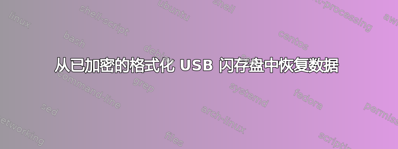 从已加密的格式化 USB 闪存盘中恢复数据