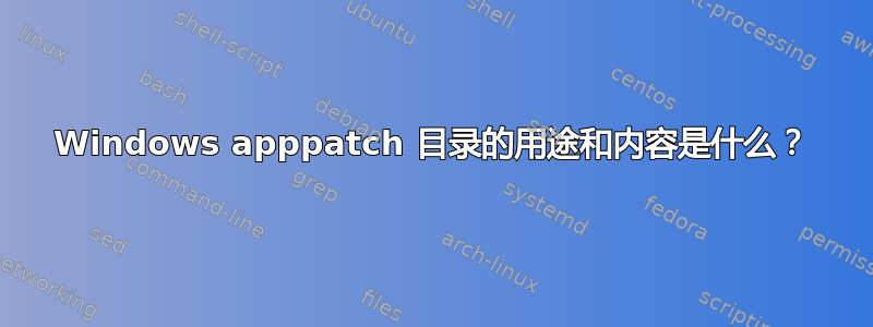 Windows apppatch 目录的用途和内容是什么？