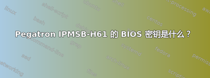 Pegatron IPMSB-H61 的 BIOS 密钥是什么？