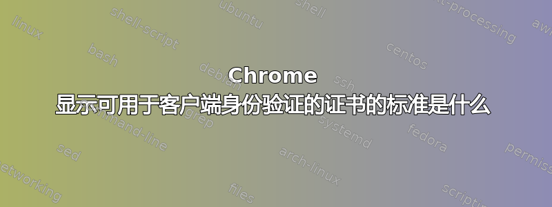 Chrome 显示可用于客户端身份验证的证书的标准是什么