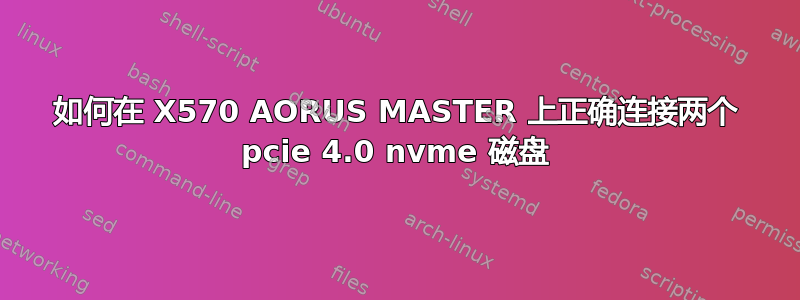 如何在 X570 AORUS MASTER 上正确连接两个 pcie 4.0 nvme 磁盘