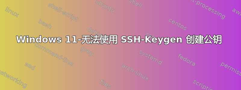 Windows 11-无法使用 SSH-Keygen 创建公钥