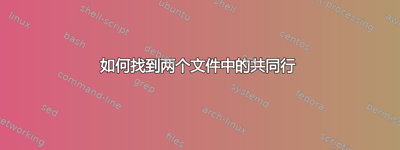 如何找到两个文件中的共同行