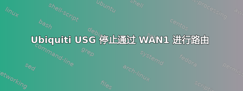 Ubiquiti USG 停止通过 WAN1 进行路由