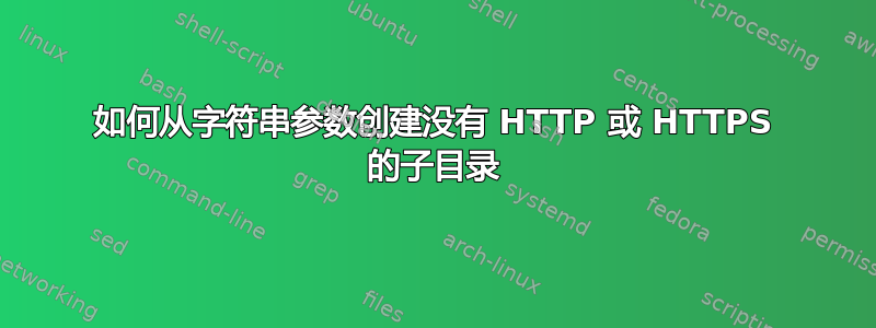 如何从字符串参数创建没有 HTTP 或 HTTPS 的子目录