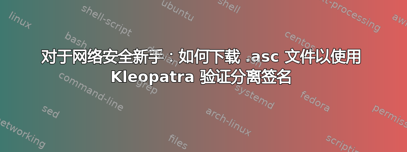 对于网络安全新手：如何下载 .asc 文件以使用 Kleopatra 验证分离签名