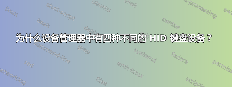 为什么设备管理器中有四种不同的 HID 键盘设备？