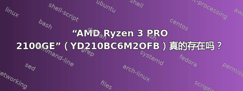 “AMD Ryzen 3 PRO 2100GE”（YD210BC6M2OFB）真的存在吗？