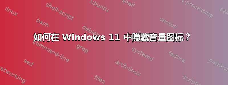 如何在 Windows 11 中隐藏音量图标？