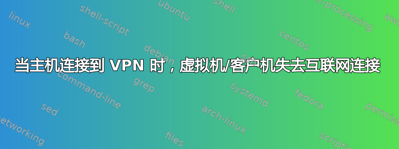 当主机连接到 VPN 时，虚拟机/客户机失去互联网连接