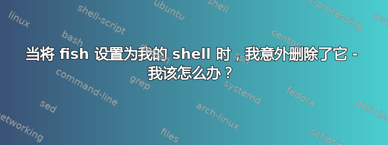 当将 fish 设置为我的 shell 时，我意外删除了它 - 我该怎么办？