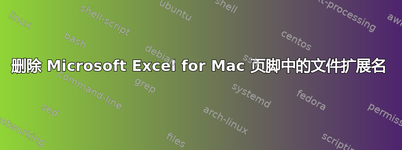 删除 Microsoft Excel for Mac 页脚中的文件扩展名