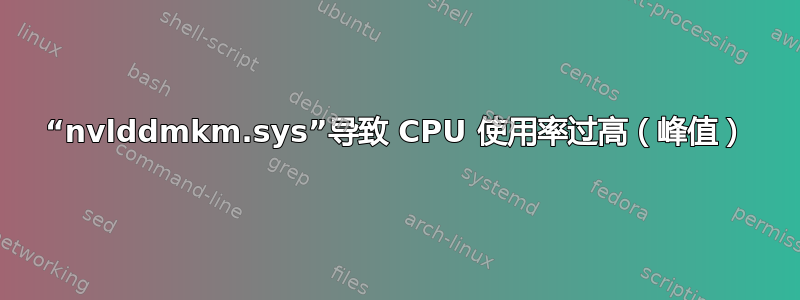 “nvlddmkm.sys”导致 CPU 使用率过高（峰值）