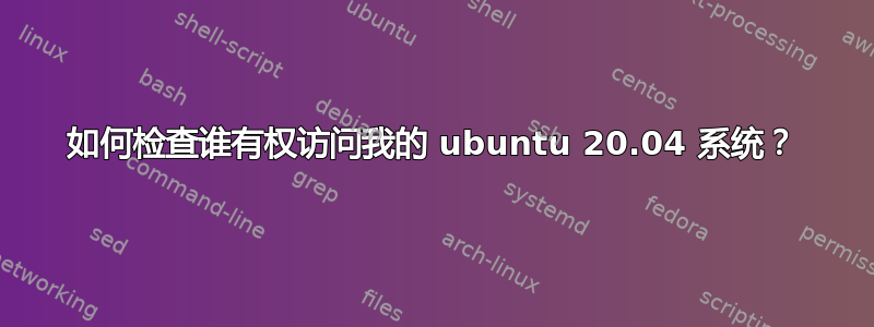 如何检查谁有权访问我的 ubuntu 20.04 系统？