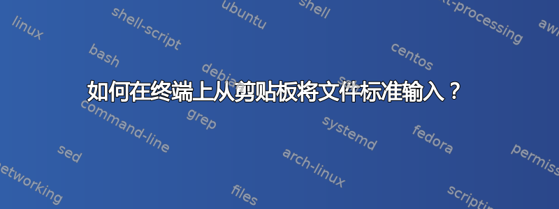 如何在终端上从剪贴板将文件标准输入？