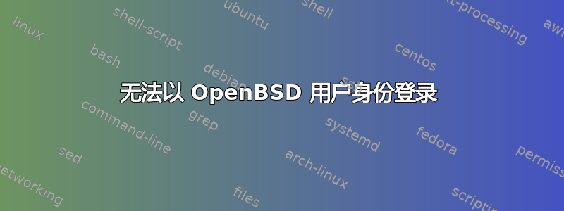 无法以 OpenBSD 用户身份登录