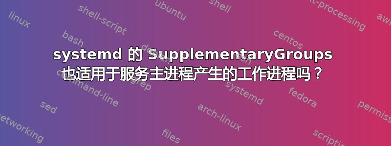 systemd 的 SupplementaryGroups 也适用于服务主进程产生的工作进程吗？